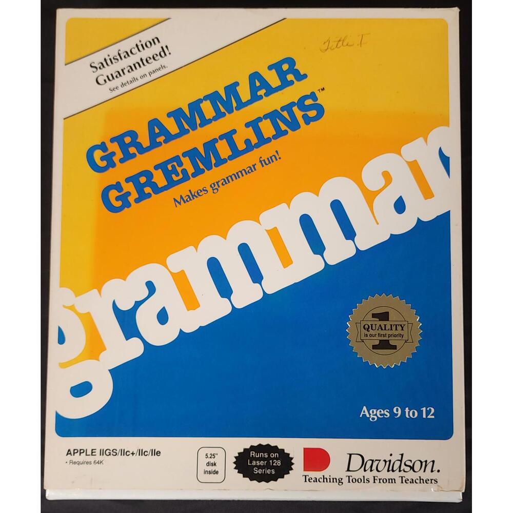 Grammar Gremlins Software for Apple II 5.25" Disks Complete‎